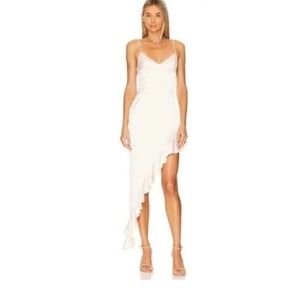 REVOLVE NWOT More to Come Milly Asymmetrical Dress - Ivory -‎ Medium
